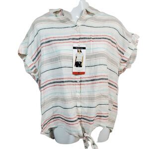 NEW Weatherproof Vintage washable linen button down M